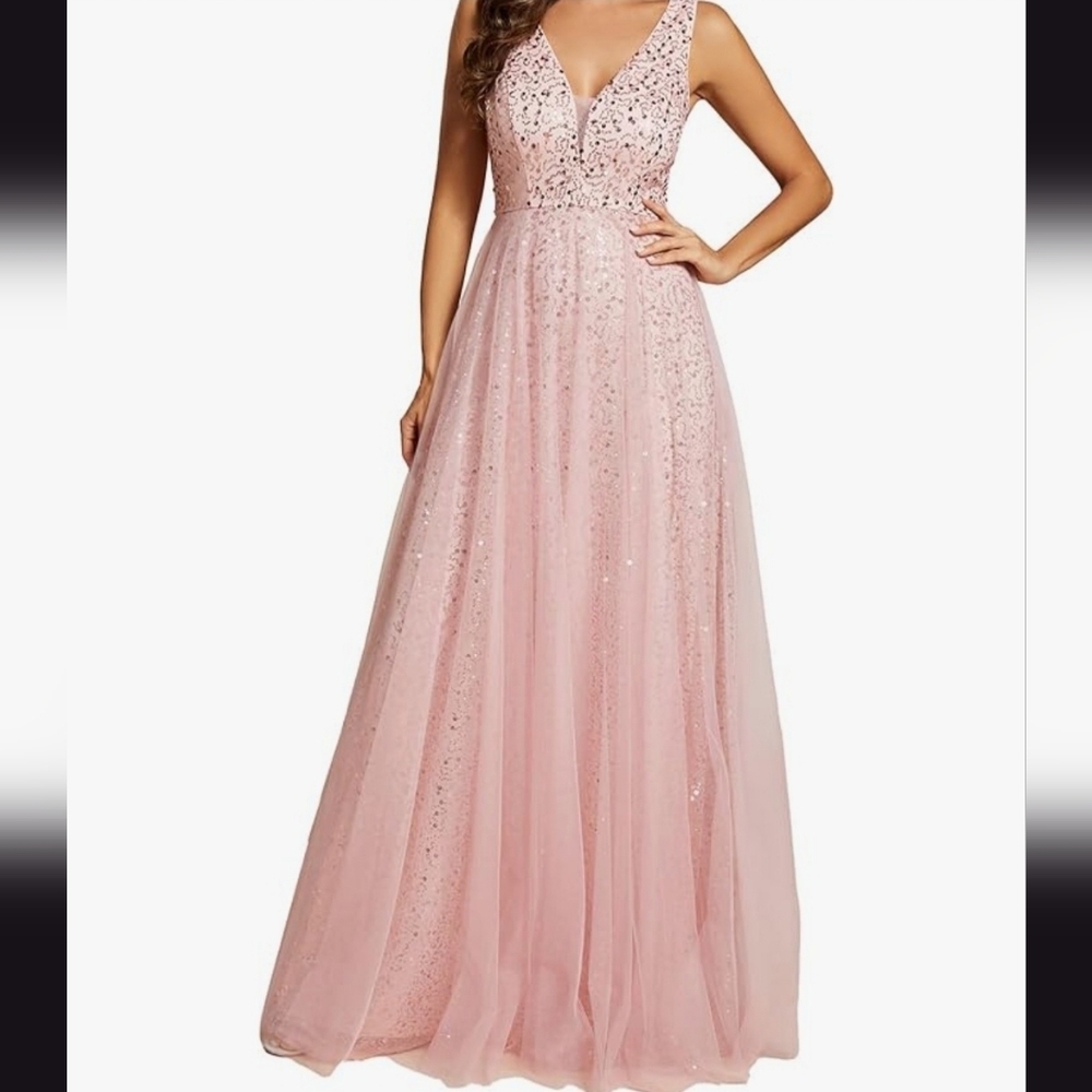 Sequin Dress in Peach